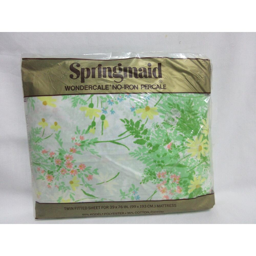 VTG NOS Sealed SPRINGMAID MICHELLE Wondercale No-Iron Percale TWIN Fitted 39"x76